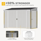 DWVO 7x4 FT Outdoor Weatherproof Storage Shed, Secure Metal Bike Shed w/Lockable Entry, Garden Storage Solution for Lawn Equipment, Tools, Waste Bin, Dark Gray