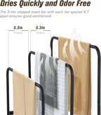 44" Extra Large Free Standing Towel Rack - 3 Tier Outdoor Pool Towel Holder, Versatile Blanket and Quilt Rack Stand for Living Room, Bathroom, Bedroom, Beach, Hot Tub, Gym and Pool Area Outside