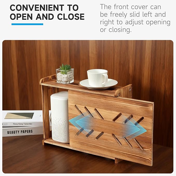 Adjustable Projector Shelf & Router Shelf -Router Box Hider, Modem Cable Router Cover Organized Power Strip Cable Management Hider, Storage Solutions Suitable for Homes or Offices