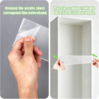 2pcs Clear Medicine Shelves, 13x3in/33x7.6cm Acrylic Wall Mount Medicine Cabinet Replacement Shelf Board for Bathroom Kitchen Living Room Organizer