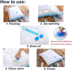 Vacuum Storage Bags Space Saving Bags for Comforters Clothes Pillow Bedding Blanket Storage, Double Zip Lock Seal & Leak Valve, Free Travel Hand Pump Included (6 Pack Medium - 28 * 20 inches)