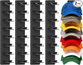 Vocanoe Hat Organizer for Baseball Caps, 4 Pack Hat Rack for Wall Strong Adhesive, Multilayer Hat Storage Holder, Wall Mounted Cap Racks for Closet Door and Bedroom (Black-4pack)