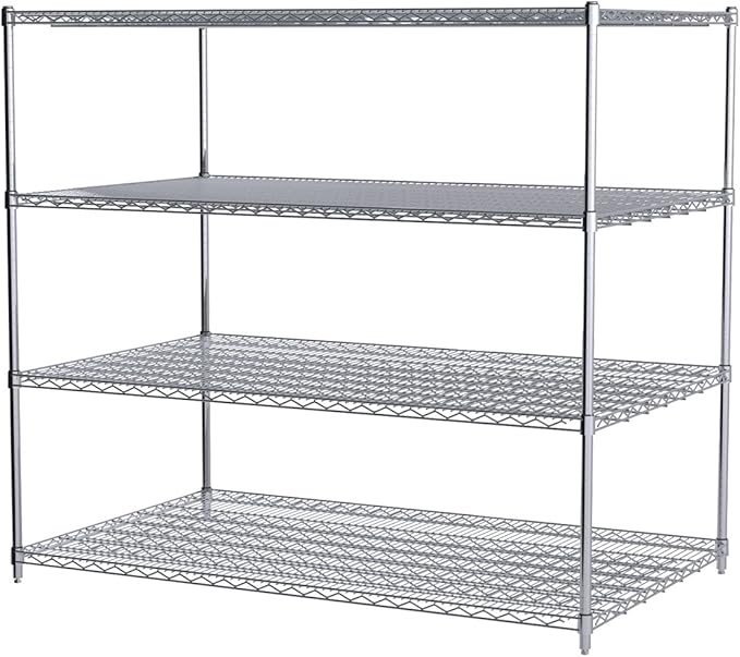 Akro-Mils AWP54UPRIGHT 54-Inch NSF Certified Industrial Grade Chrome Wire Shelf System Upright Leg Post Poles, (4 Pack)