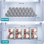 MOOACE 4 Pack Can Organizer for Pantry, Stackable Soda Can Dispenser Rack, Pantry Organizer Canned Food Storage Holder for Kitchen Refrigerator Cabinet, White