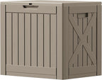 Patiowell 43 Gallon Resin Deck Box, Outdoor Storage Box for Patio Furniture, Deliveries, Pool Supplies,Waterproof and Lockable (Brown)