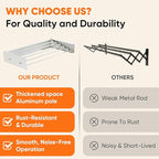 Clothes Drying Rack 31.5 inches Foldable Wall Mount Laundry Rack Folding Indoor Drying Rack Clothing Collapsible Hidden Space Saver with Wall Template 5 Rods White