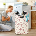 Dog Paw Bone Laundry Basket for College Dorm,50L Collapsible Portable Laundry Hamper Storage Basket for Toys Clothes Organizer