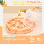 Ohuhu Cake Stand with Lid, Cake Carrier BPA-Free Cake Containers for 10 inch Cake with 2 Handles Cupcake Carrier - Plastic Cover Two Sided Base for Transport Pies Nuts Fruit Perfect Gifts