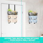 HapiRm Towel Racks for Bathroom Storage - 3 Tier Over The Door & Wall Mount Rolled Towel Storage Organizer Holder with Metal Shelf Basket for Small Bathroom, Camper, Rv - Black, Patented