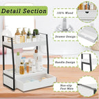 2-Tier Bathroom Organizer Countertop, Bathroom Sink Organizer Countertop, Vanity, Counter Shelf, White