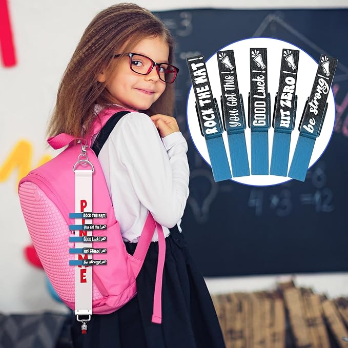 Kigeli 30 Pcs Spirit Clips Cheer Pins Cheerleader Gifts Clothes Pins for Backpacks Competition Glittered for Team Cheer Gifts Stuff Supplies Party Favors Accessories Bulk(Blue, Black,Gradient)