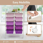 RELAX4LIFE 10-Drawer Rolling Storage Cart - Mobile Craft Art Supply Storage Organizer for Tool Scrapbook Paper Salon, Office School Classroom Teacher Rolling Cart with Drawers, Utility Cart on Wheels