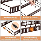 Housolution Pot and Pan Organizer Rack for Cabinet, Expandable Pot Lid Organizer with 15 Adjustable Dividers, Pan Holder Storage Rack for Kitchen Cabinet, Bronze