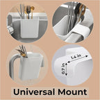 Multifunctional Compact Kitchen Drainer Drain Basket Utensil and Cutlery Drying Rack Holder and Hangable Sink Shelf Home Fruit Basket Plastic Storage Container White (Deep)