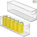InterDesign iDesign Plastic Stackable Pantry Bin - Storage Bin with Handles for Cabinets or Fridge - Set of 2 - Clear