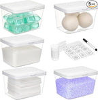 Vtopmart 5 Pack Laundry Pods Container and Dryer Sheet Holder, Detergent Powder Container with Lids &Labels & Scoop for Laundry Room Organization, Laundry Storage for Powder, Pods, Scent Booster Beads