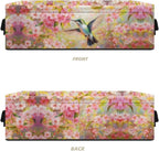 Small Storage Bin Narrow Toilet Paper Tissue Baskets Foldable Fabric Organizers Bathroom Bedroom Decorations Closet Countertop Vanity Baskets, Spring Style Hummingbird Flower