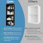 14x36 Recessed Medicine Cabinet, Medicine Cabinet No Mirror, 304 Stainless Steel Medicine Wall Niche with 4-Tiers Shelves, Matte Black