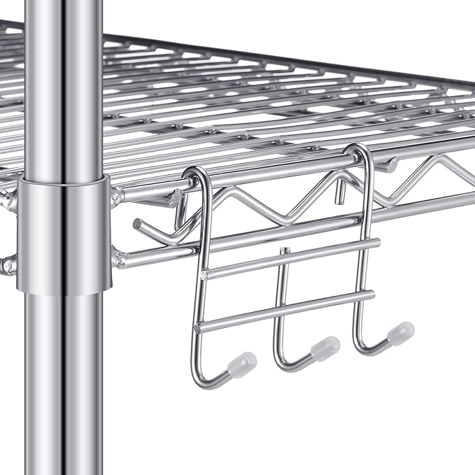 2 Pack Additional Wire Shelf for Wire Shelving Units Chrome Finish Shelving Weight Capacity 600-800 Lb, Heavy Steel Industrial for Warehouses, Closets, Kitchen(Sliver,18" W X 36" L)