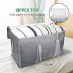 BALEINE 2-Pack Oversized Moving Bags with Reinforced Handles, Heavy-Duty Storage Tote for Clothes, Moving Supplies (Winter Grey, 2-Pack)