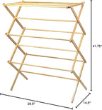 HOME IT Wooden Clothes Drying Rack for Laundry - Collapsible Folding Bamboo Laundry Drying Rack for Drying Clothes - Heavy Duty Pre Assembled