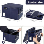 TOMKID Fireproof Document Box, Fire Proof Safe Box for Home Document Organizer with Lock, Fire Organizer Box Office Storage Cabinet for Hanging Letter/Legal Folder 16.1 x 12.9 x 11in (Blue)