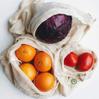 Reusable Mesh Produce Bags - 8 Pack, 100% Organic Cotton Reusable Net Vegetable Bags - Environment-friendly & Washable Fruit, Vegetable & Produce Sacks (2 X Large, 2 Large, 2 Medium, 2 Small)