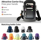1 Gallon Water Bottle Insulated | Thickened Stainless Steel Vacuum Metal Water Jug | Portable Sports Large for Gym and Hiking with Straw, Carrier Bag, Handle Strap | BPA-Free 128 oz