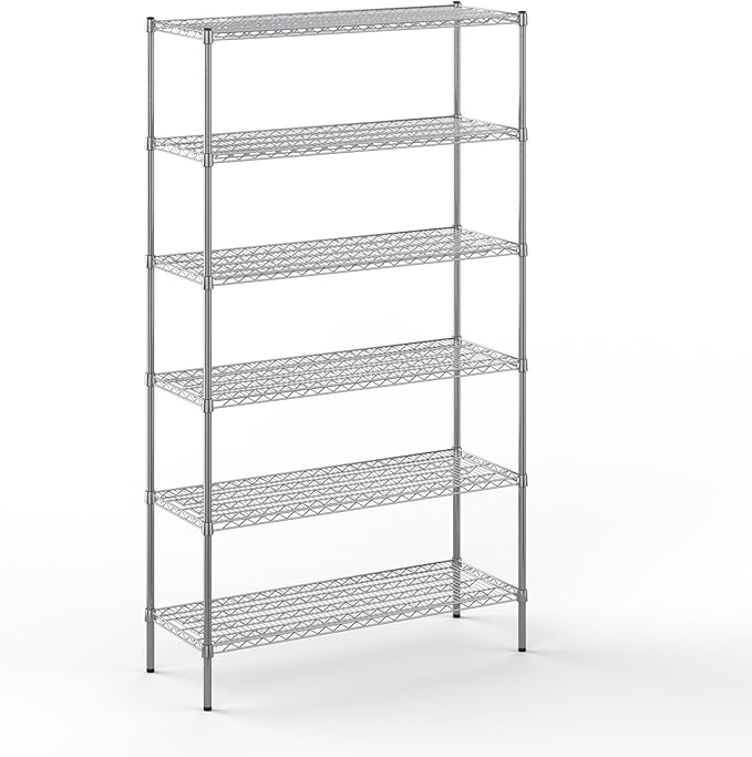 18" Deep x 48" Wide x 86" Height Wire Shelving Kit | 6-Tier | NSF Commercial Storage Rack Unit