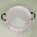 LANGYASHAN Laundry Basket Canvas Fabric Collapsible Organizer Basket for Storage Bin Toy Bins Gift Baskets Bedroom Clothes Children Nursery Hamper (Angel Heart)