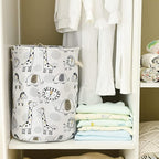 INough Kids Laundry Basket Extra Large Baby Hamper for Nursery, 58L Kids Baskets for Nursery Stuffed Animal Storage Basket, Canvas Clothes Hamper Toy Basket for Boys Foldable Laundry Hampers (Giraffe)