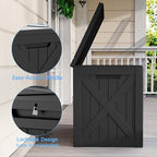 32 Gallon Resin Deck Box Outdoor Storage Box for Patio Furniture,Outdoor Cushions,Garden Tools and Pool Supplies,Waterproof,Lockable(Black,32Gallon)