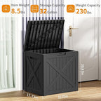 32 Gallon Resin Deck Box Outdoor Storage Box for Patio Furniture,Outdoor Cushions,Garden Tools and Pool Supplies,Waterproof,Lockable(Black,32Gal)
