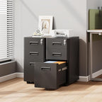 DEVAISE 3 Drawer Mobile File Cabinet with Lock, Under Desk Metal Filing Cabinet for Home Office Fits Legal/Letter/A4 Size, Fully Assembled Except Casters, Black
