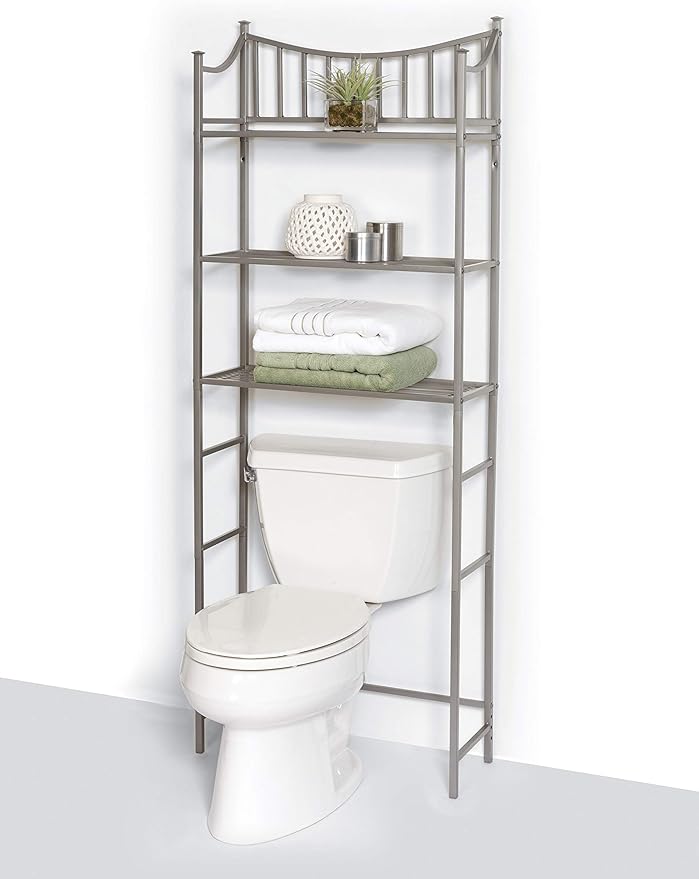 Zenna Home 9065NN Bathroom Spacesaver, Satin Nickel 9.5D x 25.19W x 66.38H in