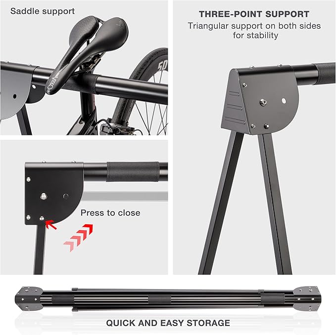 CXWXC 3 Bikes Stand Rack - Portable Bike Storage Parking Racks Indoor/Outdoor -Saddle Nose Bicycle Stand for Parking Mountain Road Hybrid Bike