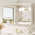 TokeShimi 36 x 24 Medicine Cabinet for Bathroom with Mirror, Assembly Required, Wall Mounted Medicine Cabinet with Tempered Beveled Mirror, Stepless Adjustable Shelves, DTC Hinge