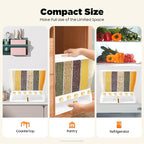 Dry Food Dispenser, Wall Mounted 6 Grid Beans Dispenser Grain Dispenser with Measuring Cup 22 Pounds Kitchen Storage Countertop Organizer for Kitchen Rice Beans Organizing