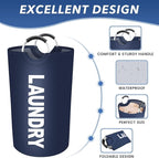 Vivicreate 115L Large Laundry Basket, Freestanding Tall Clothes Hamper, Foldable Washing Bin, Collapsible Laundry Bag (BLUE)