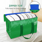 BALEINE 8-Pack Oversized Moving Bags with Reinforced Handles, Heavy-Duty Storage Tote for Clothes, Moving Supplies (Light Green, 8-Pack)