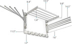 brightmaison BGT Wash Clothes Drying Rack Wall Mount Laundry Room Organizer with Hooks & Swing Arms, 17" Metal Laundry Rack Silver