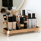 YUPER Corner Bathroom Countertop Organizer, Perfume Tray, Coffee Counter Shelf, Skincare Makeup Cosmetic Vanity Organizers, Bathroom Organizers and Storage Countertop with Brush Holders
