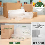 LotFancy Clear Plastic Drawer Organizer, 12’’ x 6” x 2’’, Set of 3 Drawer Storage Containers Bins for Dresser Cosmetics Makeup, Stackable