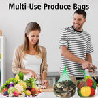 100Pcs Reusable Produce Mesh Bags, Onion Fruits Mesh Produce Bag and Seafood Boil Bag 24’’ Storage Bags for Grocery Shopping Storage of Vegetable Seafood Toy & Garden Produce(Green)