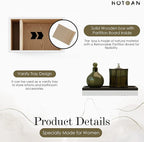 Discreet Tampon Holder for Bathroom with Vanity Tray Lid, Tampon Organizer for bathroom for Wall or Countertop Mount, Wood Pad Dispenser, Feminine Product Organizer