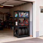 4-Tier Metal Garage Shelving Heavy Duty Adjustable Storage Shelves 2000lbs Capacity Steel Shelving Units Tool Rack Corner Shelf for Heavy Equipment and Tools (23.6" W × 13.8" D × 44.1" H)