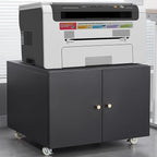 17.70" Metal Office Copier File Cabinet with 2 Door and 360 ° Universal Wheel,Mobile Lateral Filing Cabinets w/Aluminum Alloy Handle,Rolling Printer Stand for Legal/Letter/A4,Black