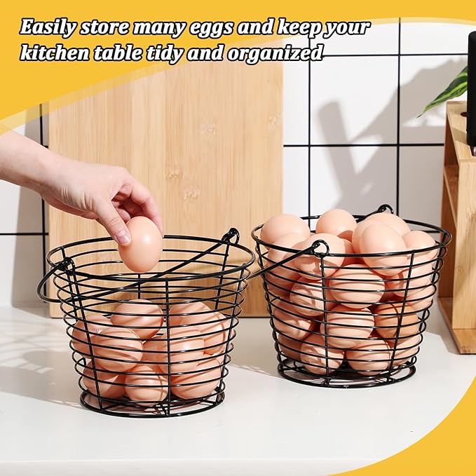 Tandefio 8 Pcs 8" Egg Basket for Storage Collecting Carrying and Transporting Chicken and Duck Eggs, Farm Grade Wire Storage Basket