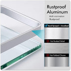 KES Bathroom Glass Shelf, Storage Shelf Wall Mounted Extra Thick Tempered Glass and Aluminum Silver Wall Mounted, A4126A