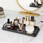 Toilet Paper Basket, Tank Tray with Handle, Bathroom Counter Storage Tray for Kitchen (Black)